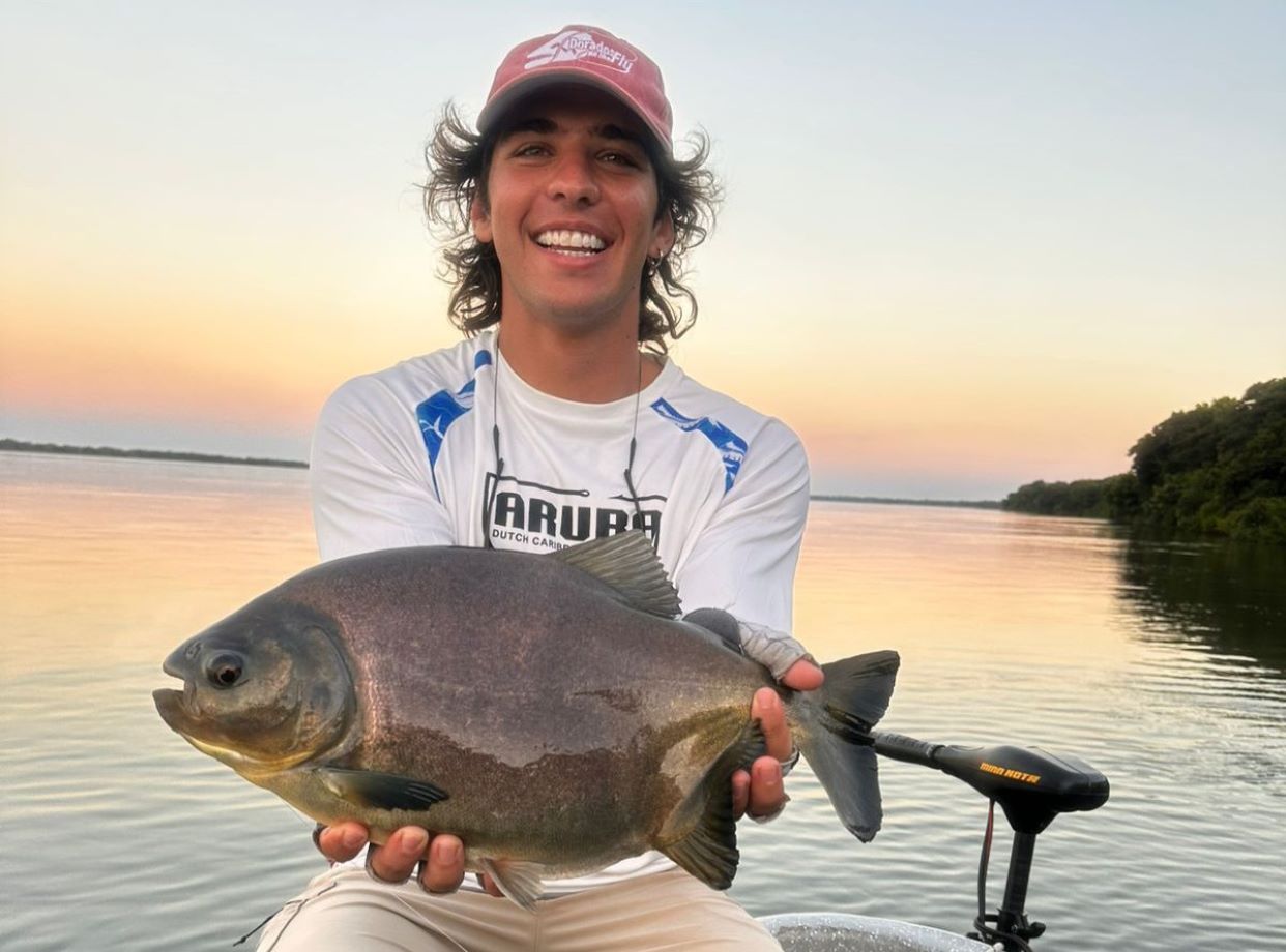 Pacú caught on a dry fly